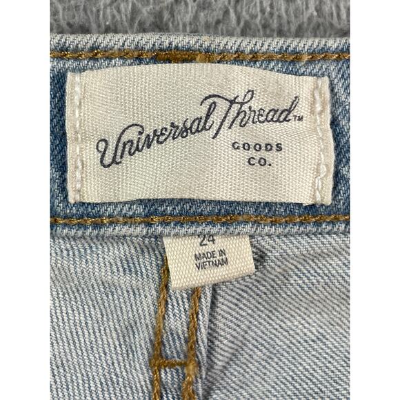 Universal Thread Jeans Womens 24 Blue Embellished Studded High Rise Wide Leg NWT - Picture 2 of 9